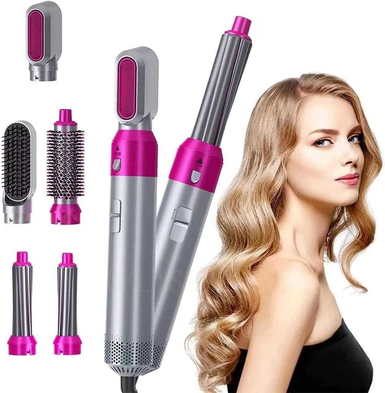 HAIRMASTER 5 in 1 Multifunctional Hair Dryer Styling Tool, Detachable 5-in-1 Multi-Head Hot Air Comb, The Negative Ion Automatic Suction Hair Curler