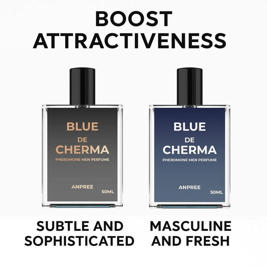 BLUE DE CHERMA Pheromone Men Perfume Combo ? ANPREE 50ml | Long-Lasting Woody Fresh Scent (Pack of 2)