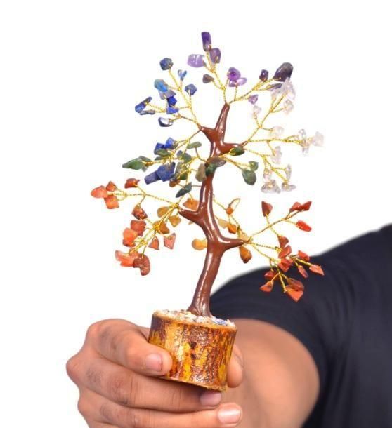 001 7 Chakra Natural Gemstone Crystal Tree
