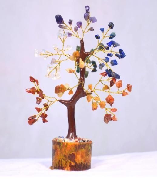 001 7 Chakra Natural Gemstone Crystal Tree