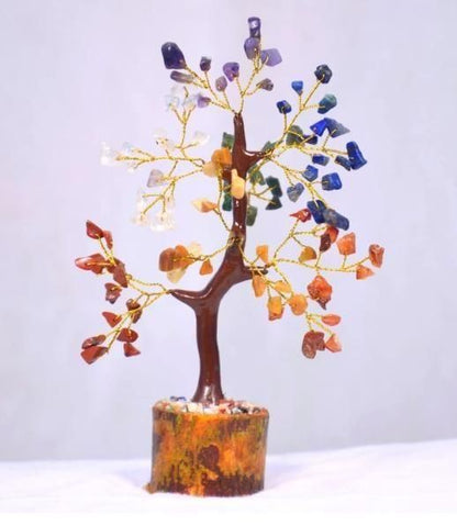 001 7 Chakra Natural Gemstone Crystal Tree