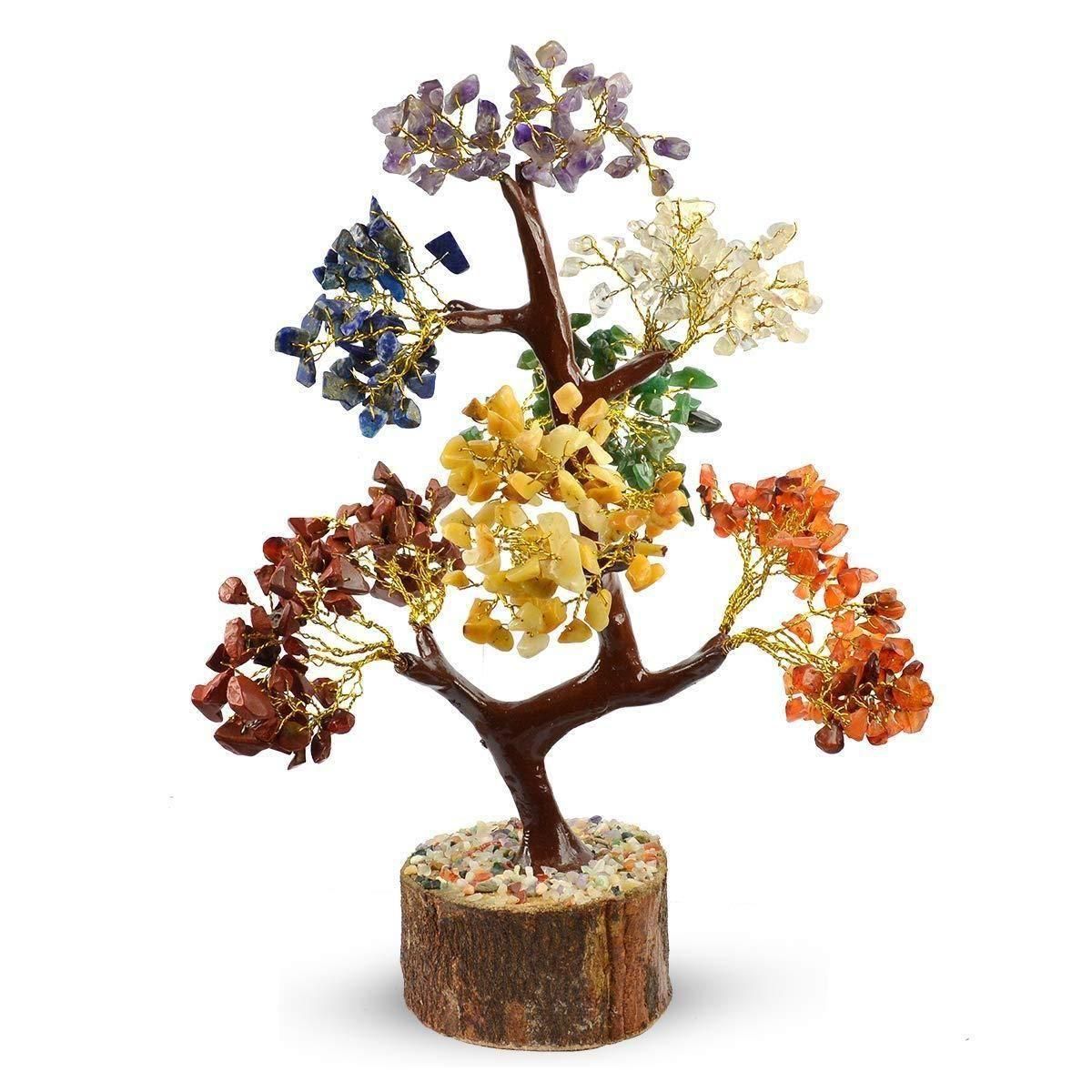 001 7 Chakra Natural Gemstone Crystal Tree