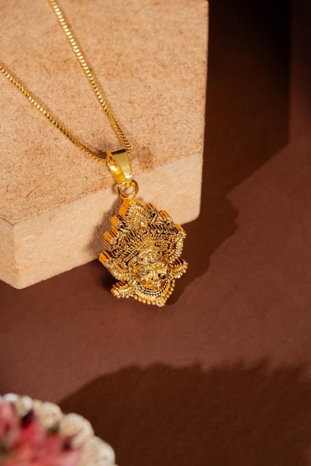 Durga Mataji Face Pendant with Chain