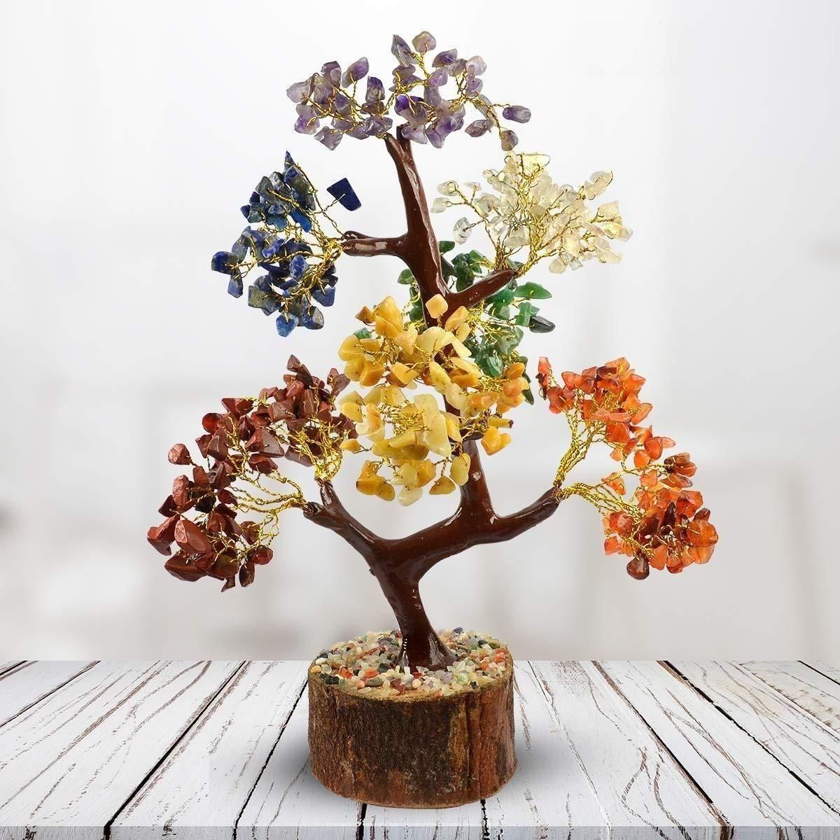 001 7 Chakra Natural Gemstone Crystal Tree