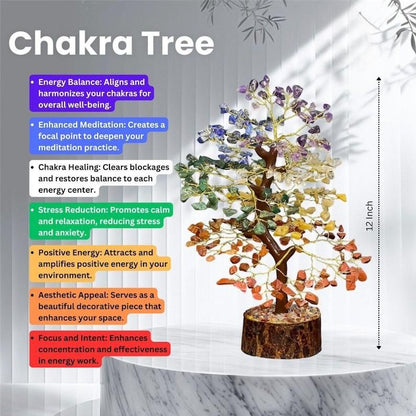 001 7 Chakra Natural Gemstone Crystal Tree