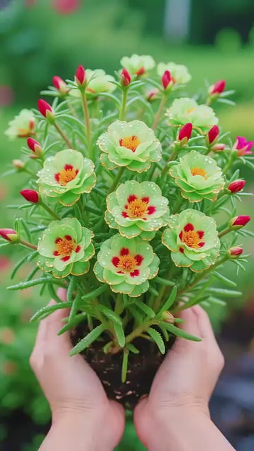 Double Moss Rose seeds + 100 grams Organic potmix Free